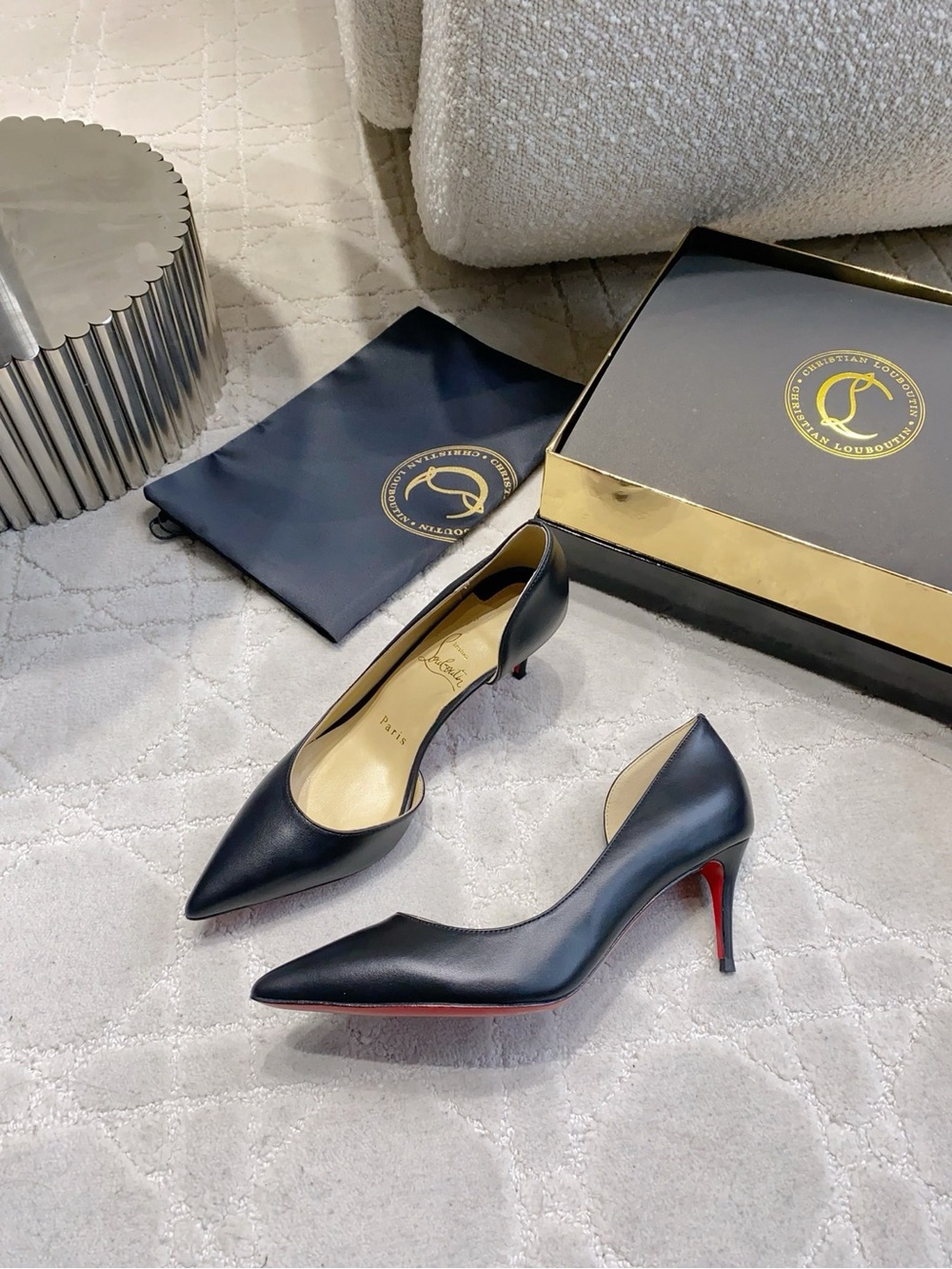 Christian Louboutin Black Pointed Slingback Pumps - Picture 5 of 8